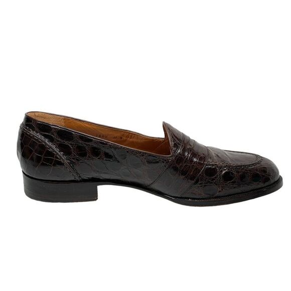Cole Haan Dark Brown Genuine Crocodile Loafers - Picture 7 of 12